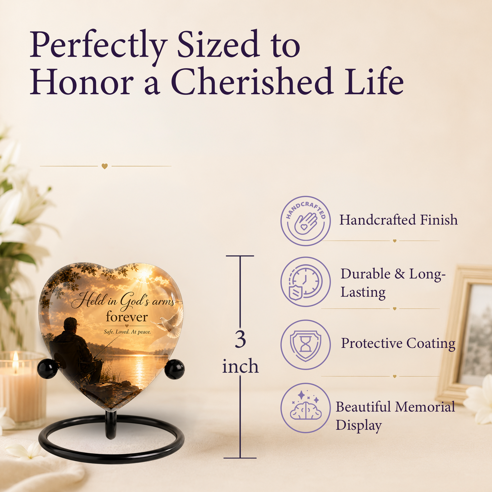 Fishing Urn for Dad – Gone Fishing Cremation Urn, Fishing Urn for Human Ashes & Personalized Dad Urn