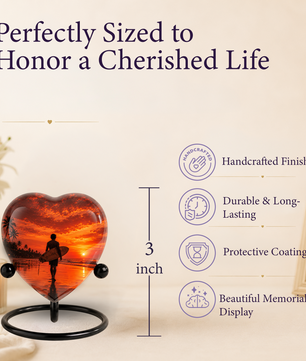 SEO Title  Beach Cremation Urn for Dad, Personalized Ocean Urn for Adult Male Ashes, Surfing Memorial Urn for Father