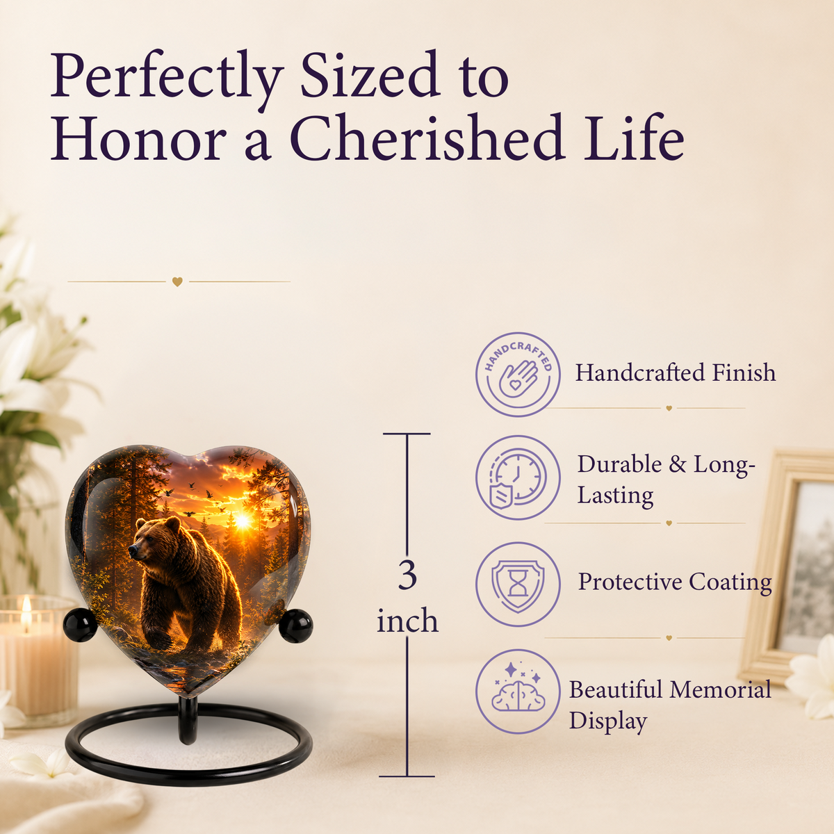 Bear Cremation Urn for Ashes| Personalized Adult Cremation Urn