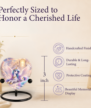 Unicorn Heaven Urn – Adult Urn for Ashes, Unicorn Cremation Urn, Heavenly Rainbow Memorial Urn