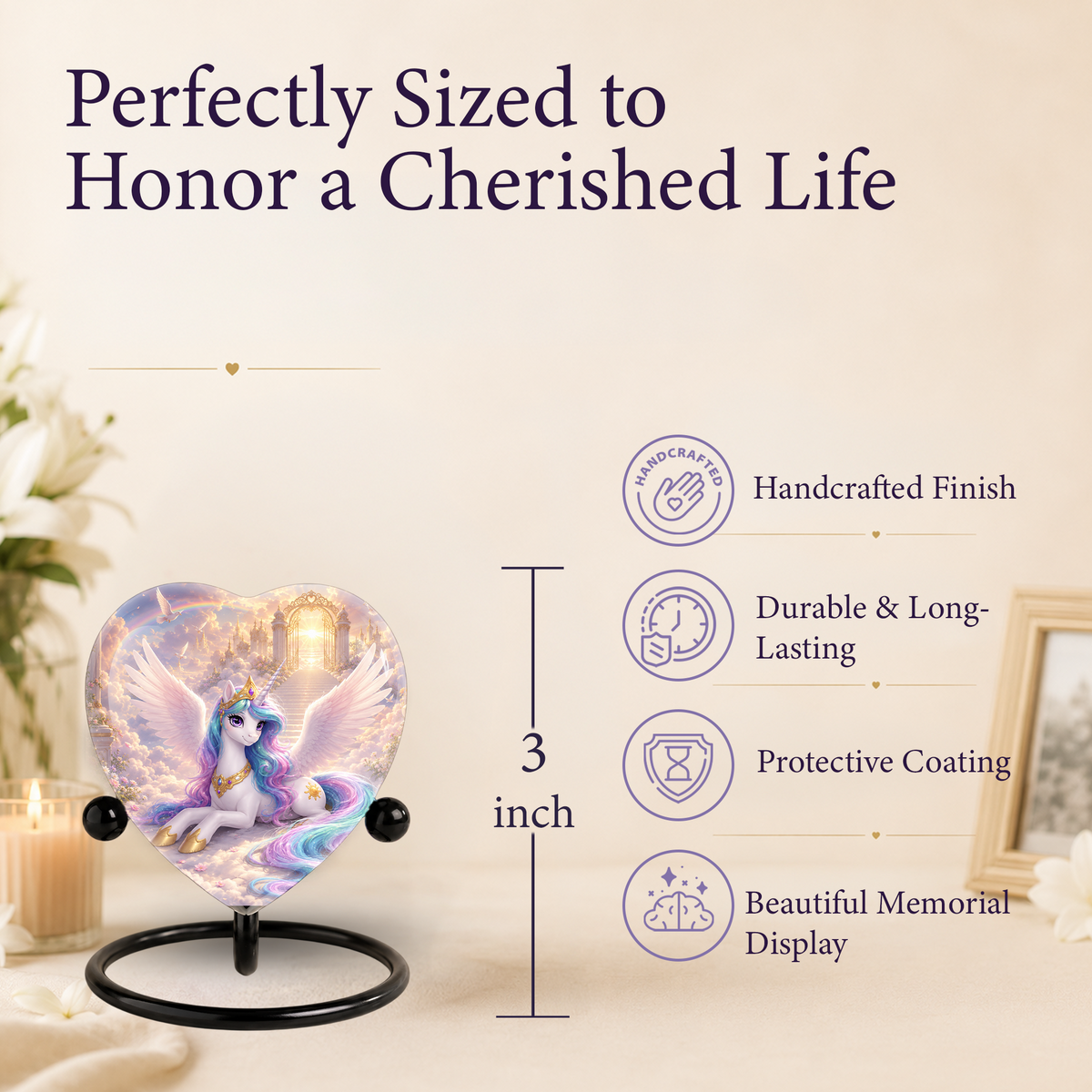 Unicorn Heaven Urn – Adult Urn for Ashes, Unicorn Cremation Urn, Heavenly Rainbow Memorial Urn