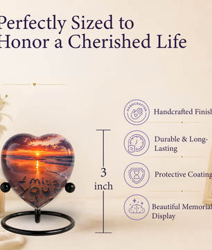 Beach Urn for Human Ashes – Ocean Sunset Beach Cremation Urn, Beach Keepsake Urn & Memorial Urn