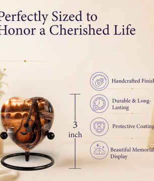 Cowboy Sunset Heart-Shaped Adult Cremation Urn for Dad, Father & Men – Rustic Memorial Urn