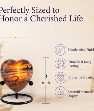 Beach Urn for Human Ashes – Ocean Sunset Cremation Urn, Beach Keepsake Urn & Beautiful Memorial Urn