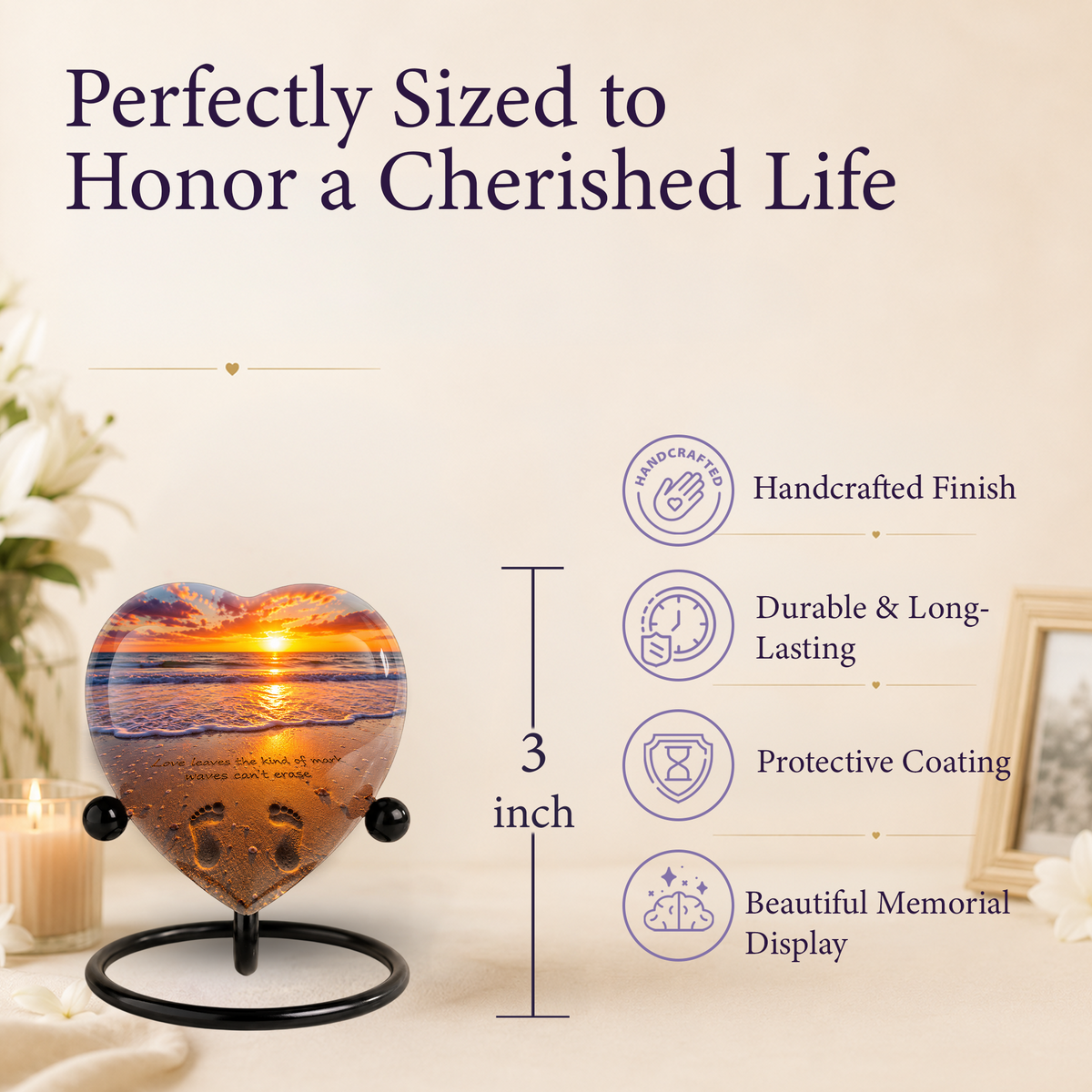Beach Urns for Human Ashes – Beach Theme Urn, Ocean Wave Cremation Urn & Beautiful Memorial Urn