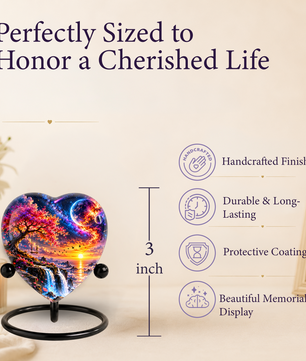 Fantasy Tree Heart Cremation Urn for Ashes, Personalized Adult Memorial Urn, Heart Shaped Cremation Urn