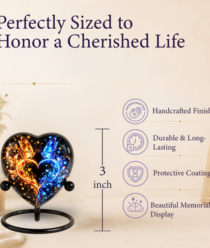 Heart Shaped Butterfly Urn for Ashes, Blue and Gold Butterfly Cremation Urn, Personalized Memorial Urn for Human Ashes