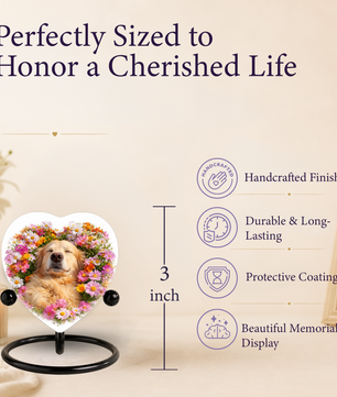 Golden Retriever Flower Heart Adult Urn for Ashes – Peaceful Floral Memorial Cremation Urn