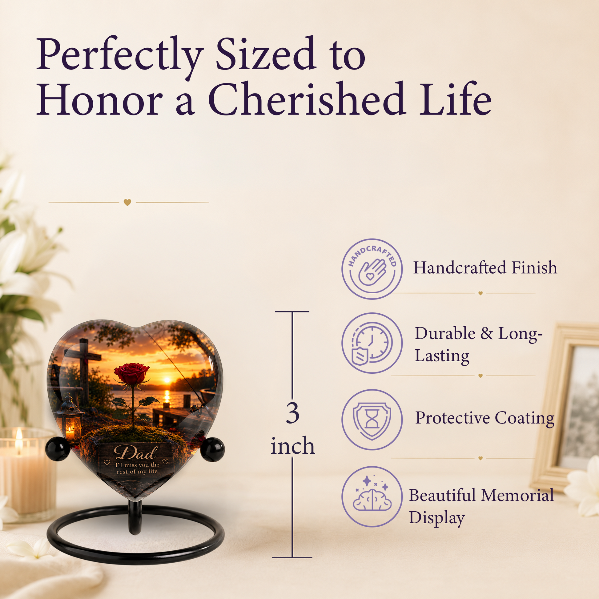 Rose Urn – Adult Urn for Ashes, Rose Cremation Urn & Beautiful Urn for Adult Ashes