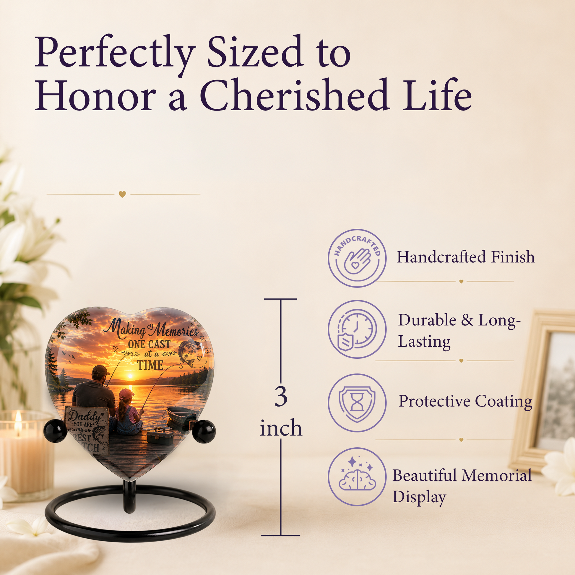 Fishing Urn – Fishing Cremation Urn for Ashes, Gone Fishing Memorial Urn