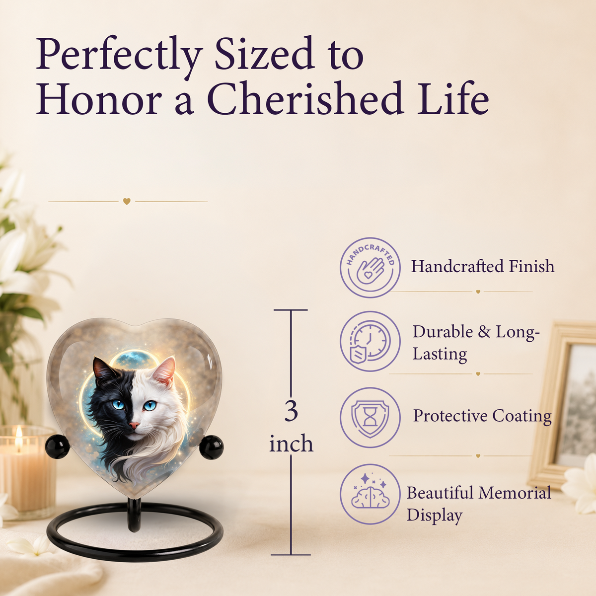Personalized Cat Urn for Ashes – Unique Cat Urns, Custom Cat Urn, Pet Urn for Cats