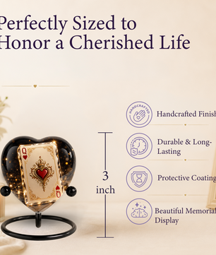 Queen of Hearts Adult Urn – Elegant Adult Cremation Urn for Ashes, Heart Memorial Urn