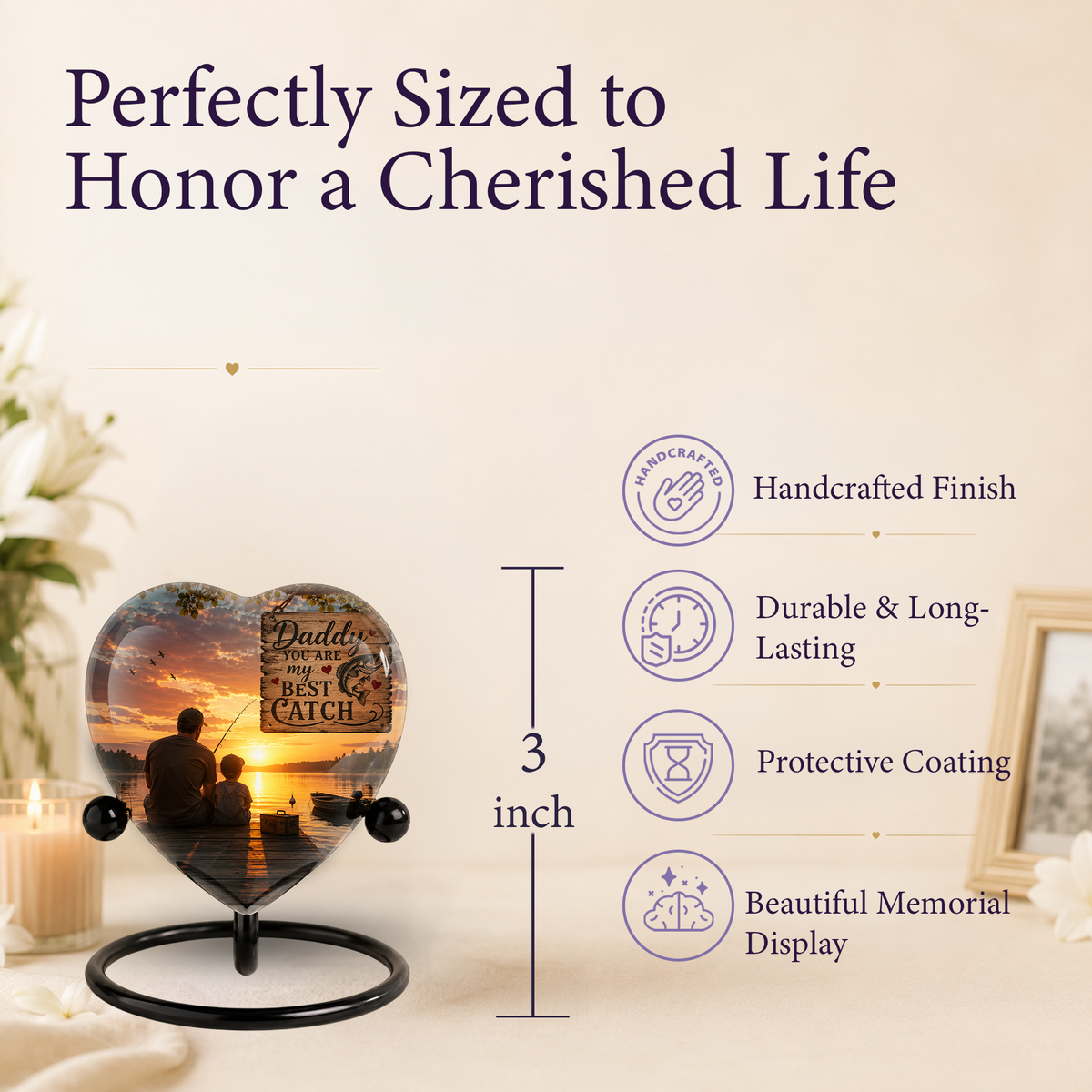 Fishing Urn for Dad – Gone Fishing Urn, Fishing Cremation Urn for Human Ashes