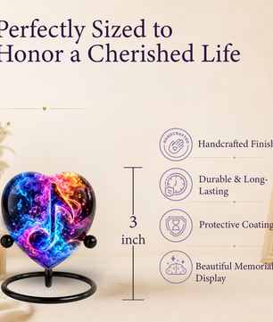 Heart Shaped Music Note Urn for Ashes, Colorful Musical Memorial Urn, Personalized Music Lover Cremation Urn