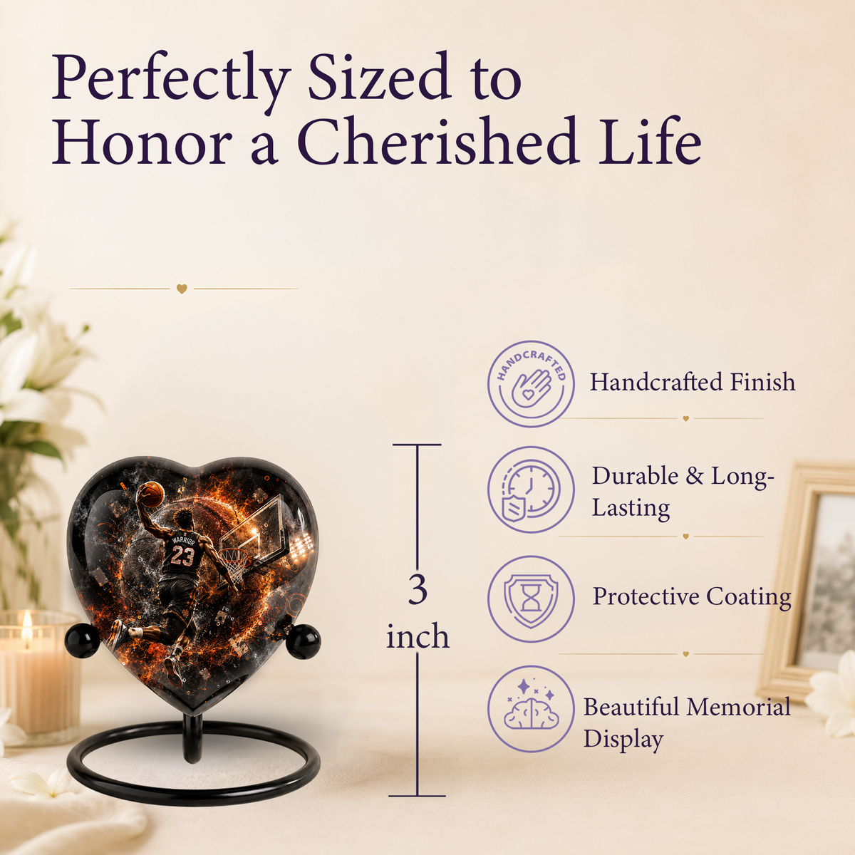 Personalized Basketball Cremation Urn for Ashes | Basketball Memorial Urn for Dad