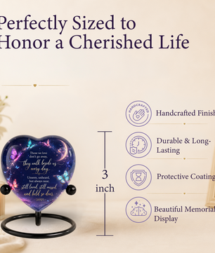 Butterfly Heart Shaped Urn for Ashes – Beautiful Memorial Butterfly Urn for Human Ashes