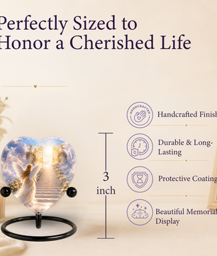 Angel Heaven Urn for Mom – Beautiful Female Adult Cremation Urn, Angel Wing Memorial Urn for Women