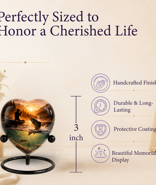 Fishing Urn for Dad – Gone Fishing Cremation Urn for Human Ashes, Personalized Adult Male Keepsake Urn