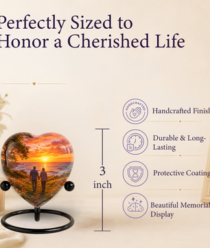 Personalized Sunset Beach Companion Cremation Urn for Mom & Dad