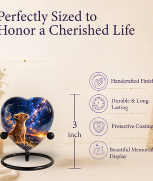 Lion Cub Heart Cremation Urn for Ashes, Personalized Adult Memorial Urn, Lion Urn for Loved One