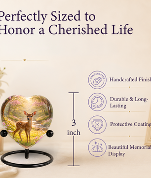 Deer Heart Shaped Urn for Adult Ashes | Adult Cremation Urn & Memorial Urn