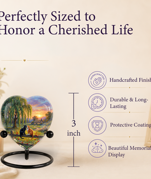 Personalized Cat Urn for Ashes – Heart-Shaped Pet Memorial Urn, Custom Cat Urn for Cats, Unique Keepsake Cremation Urn