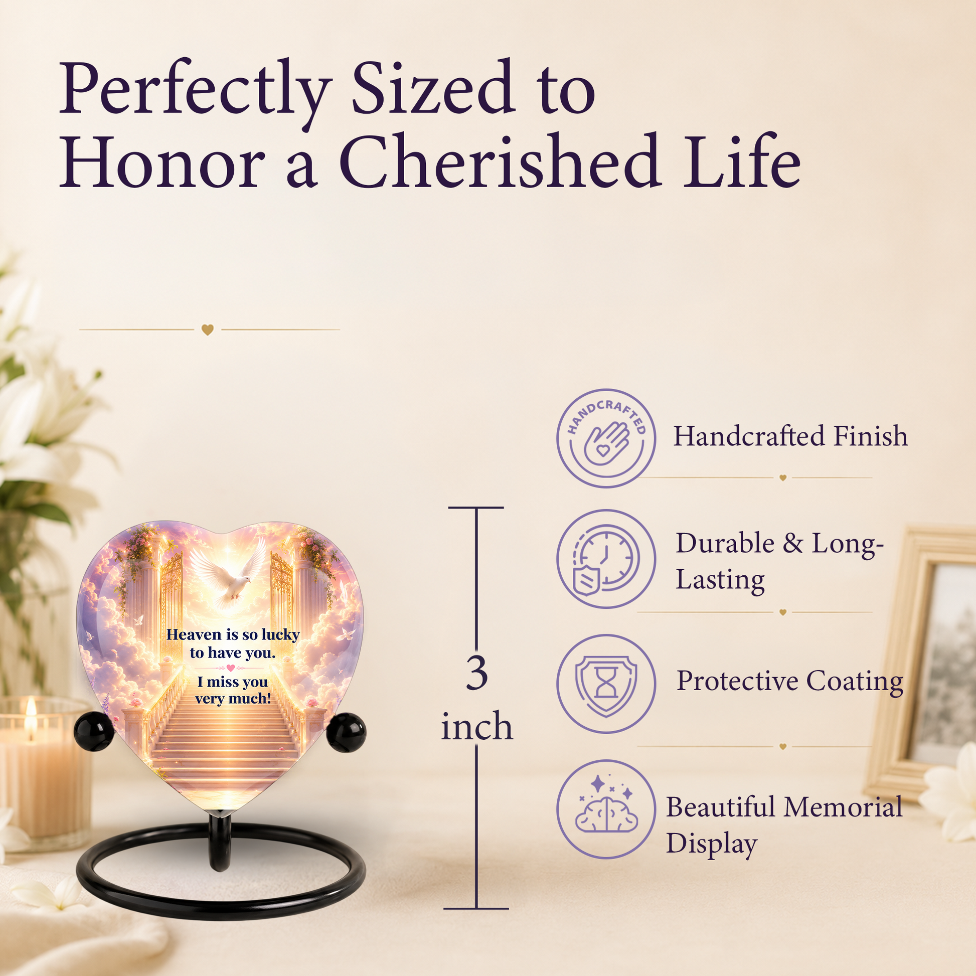 Heavenly Angel Wing Urn – Adult Urn for Ashes, Angel Wings Cremation Urn, Heart-Shaped Heaven Memorial Urn