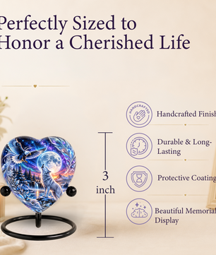 Eagle & Wolf Memorial Urn, Personalized Adult Urn, Large Urn for Human Ashes, Unique Cremation Urn