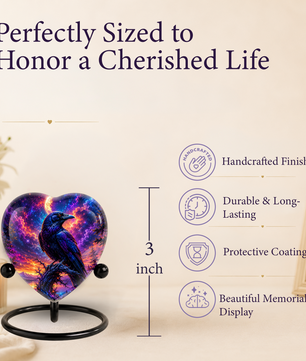 Raven Heart Cremation Urn for Adults – Unique Adult Urn for Ashes