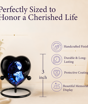 Wolf & Moon Heart Adult Urn – Adult Urn, Urns for Adult Ashes,Adult Cremation Urns