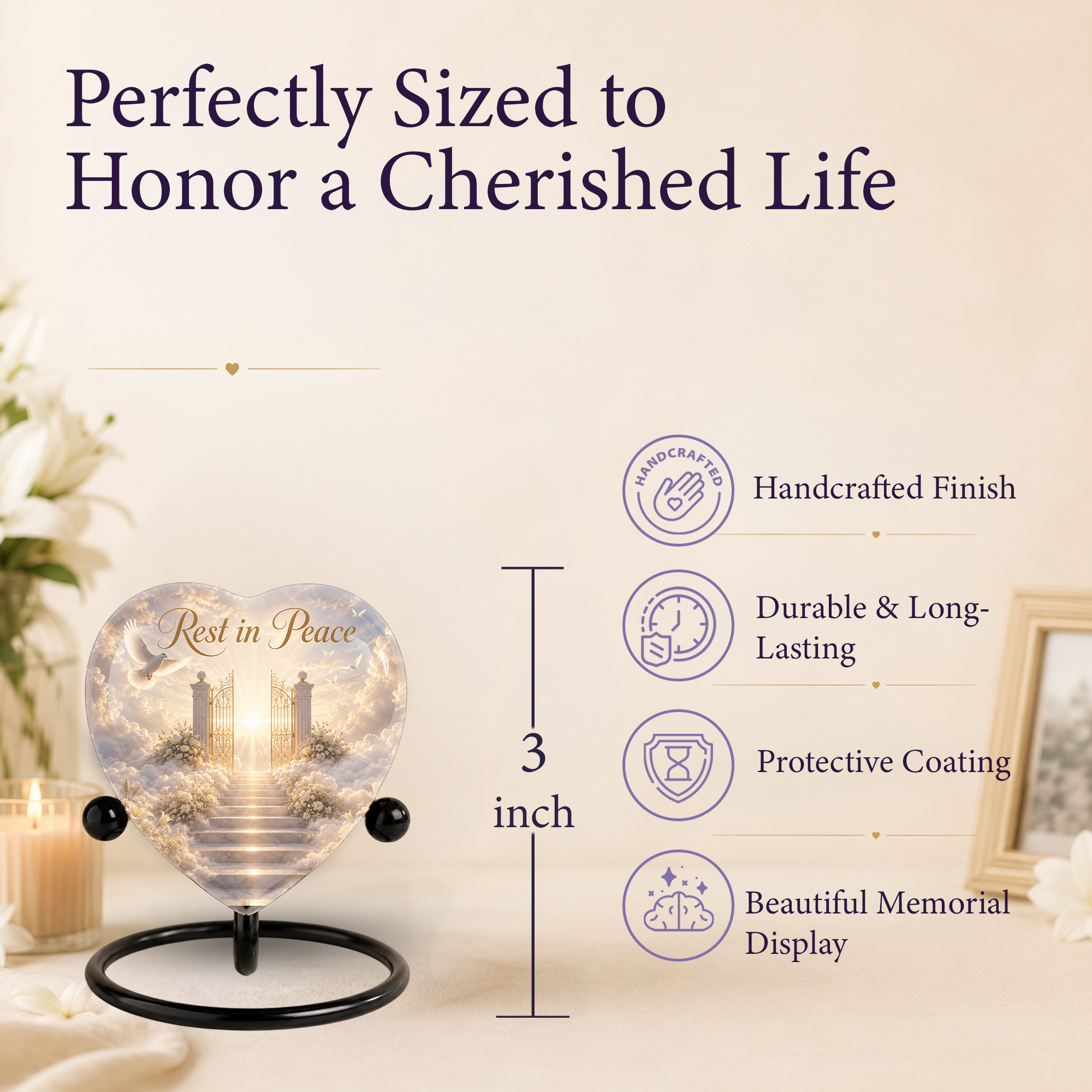 Heaven Urn – Heavenly Adult Urn for Ashes, Heart-Shaped Heaven Cremation Urn