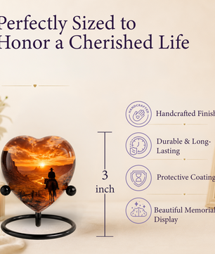 Cowboy Sunset Urn for Dad | Personalized Western Urn for Father & Ashes
