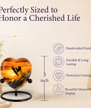 Personalized Urn for Dad, Adult Male Cremation Urn for Ashes, Surfing Memorial Urn for Father & Son