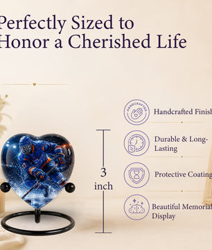 Hockey Urn for Dad – Personalized Adult Male Cremation Urn for Ashes
