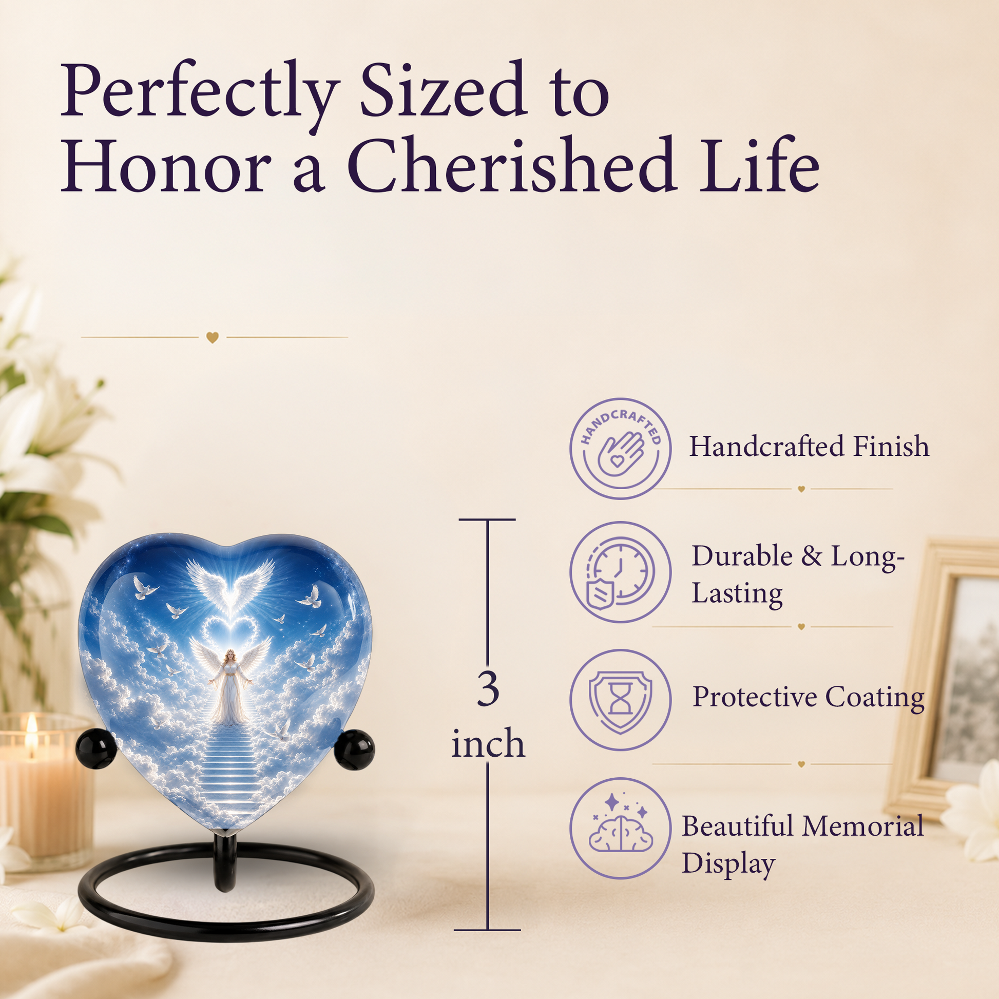 Angel Heaven Urn for Mom – Angel Memorial Cremation Urn, Beautiful Urn for Mom’s Ashes