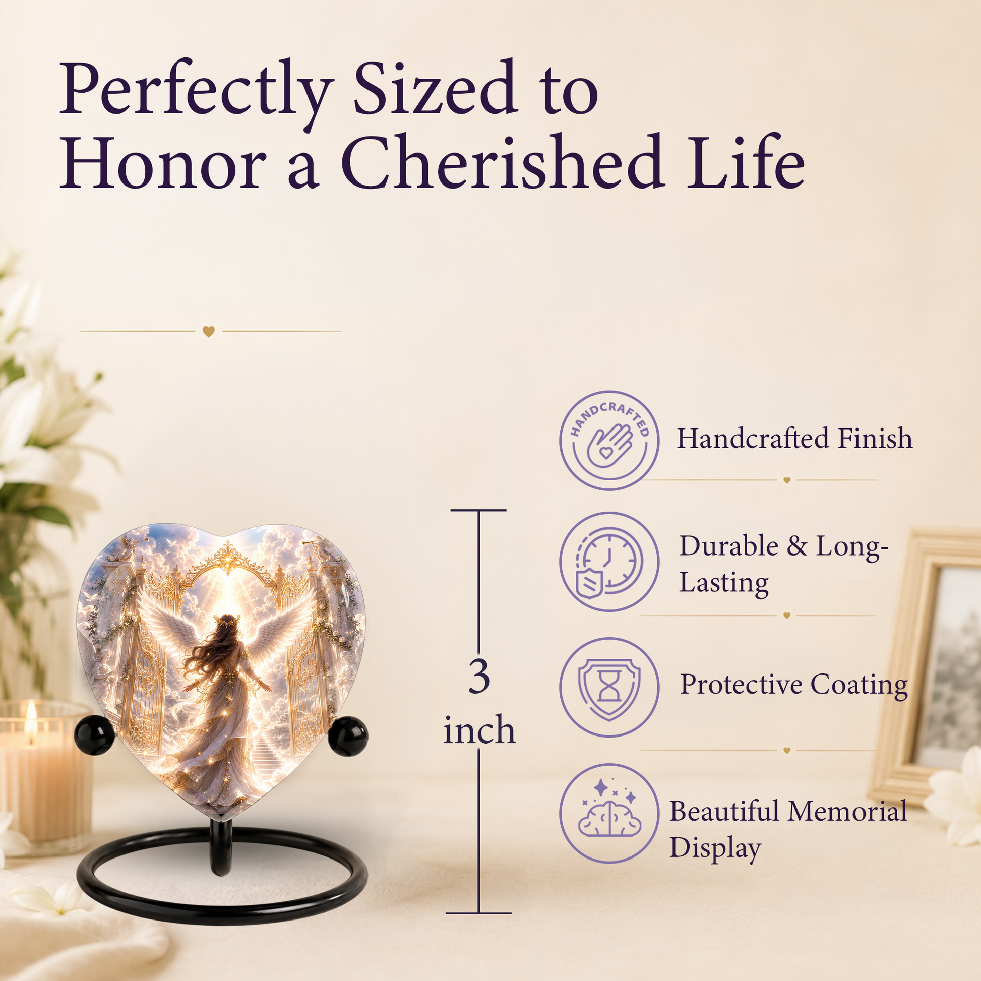 Angel Wing Heaven Urn – Heavenly Angel Wings Cremation Urn, Peaceful Heaven Memorial Urn