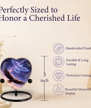 Eagle Heart Memorial Urn, Eagle Adult Urn, Eagle Urns for Adult Ashes, Eagle Adult Urns