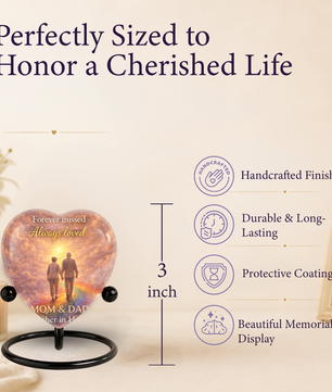 Dad and Mom Urn – Memorial Cremation Urn for Mom and Dad, Keepsake Urn for Mother & Father