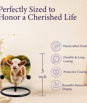 Cow Cremation Urn for Ashes | Personalized Farm Animal Memorial Urn | Handmade Adult Cremation Urn