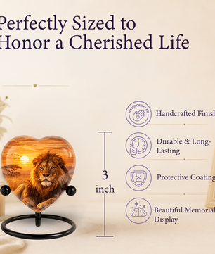 Lion Sunset Urn, Adult Urn, Urns for Adult Ashes, Adult Urns for Ashes, Adult Cremation Urn