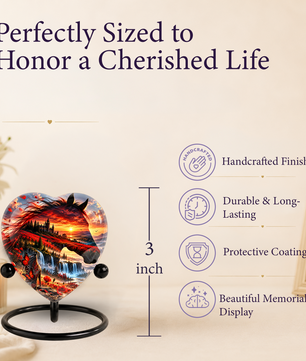 Unicorn Heart Cremation Urn for Ashes, Personalized Adult Memorial Urn, Fantasy Horse Urn