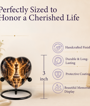 Royal Chess King Heart Adult Urn – Adult Urn, Urns for Adult Ashes,Adult Cremation Urns