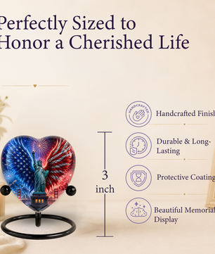 American Eagle Wings Statue of Liberty Urn – Adult Urn for Ashes, Patriotic Cremation Urn
