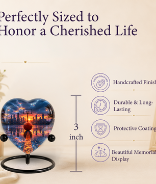 Basketball Sunset Adult Urn – Sports-Themed Adult Cremation Urn for Ashes