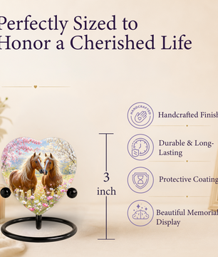 Horse Urn, Adult Urn for Ashes, Horse Memorial Urn, Heart-Shaped Horse Cremation Urn