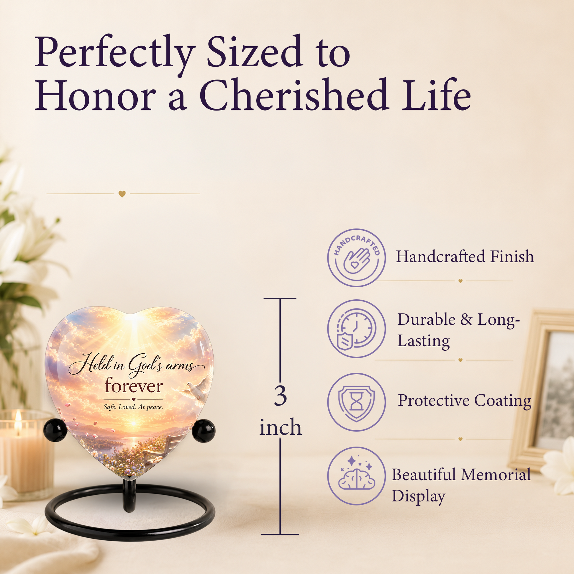 Angel Wing Sunset Urn – Adult Urn for Ashes, Angel Wings Cremation Urn