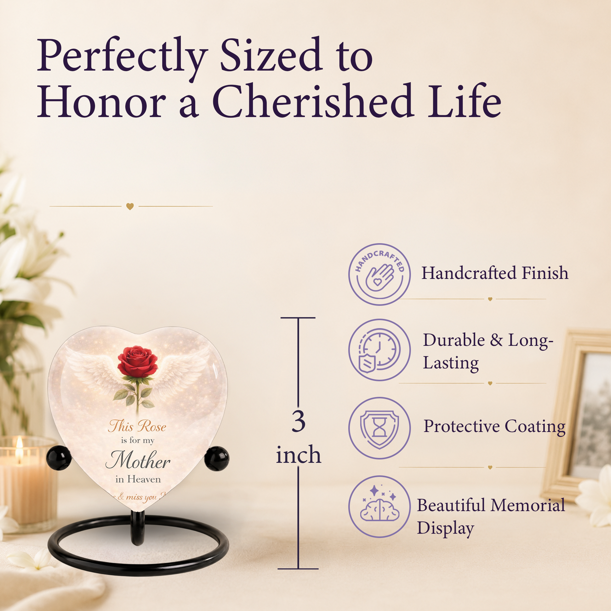 Rose Wings Urn for Adult Ashes – Angel Wings Adult Cremation Memorial Urn