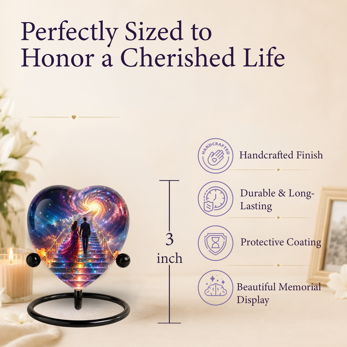 Adult Cremation Urn for Ashes, Personalized Adult Urn, Unique Memorial Urn for Human Ashes
