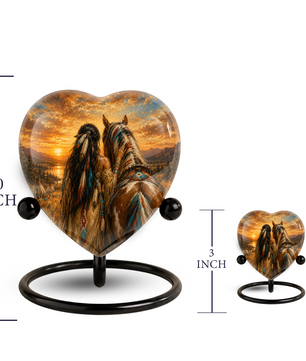 Personalized Horse Urn for Mom, Native American Cremation Urn for Women, Adult Female Memorial Urn, Custom Urn for Mother