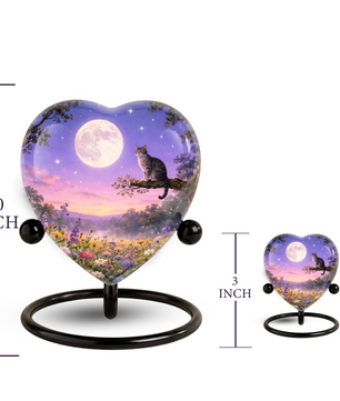 Personalized Cat Urn, Moonlight Garden Memorial,Unique Cat Urns